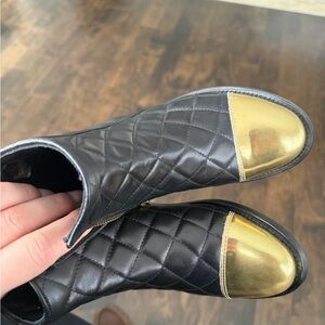 Balmain Kids Quilted Pattern Leather Combat Boots